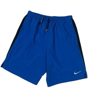 Nike Men’s Running Shorts Blue Logo Drawstring Dri-Fit M